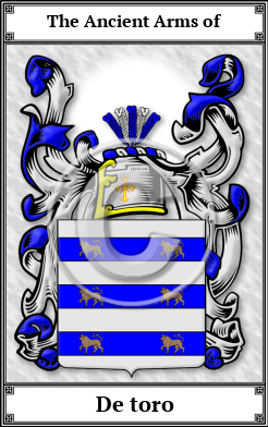 De toro Family Crest Download (JPG)  Book Plated - 150 DPI